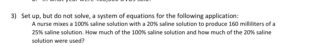 SHOW ALL WORK! 3) Set up, but do not solve, a