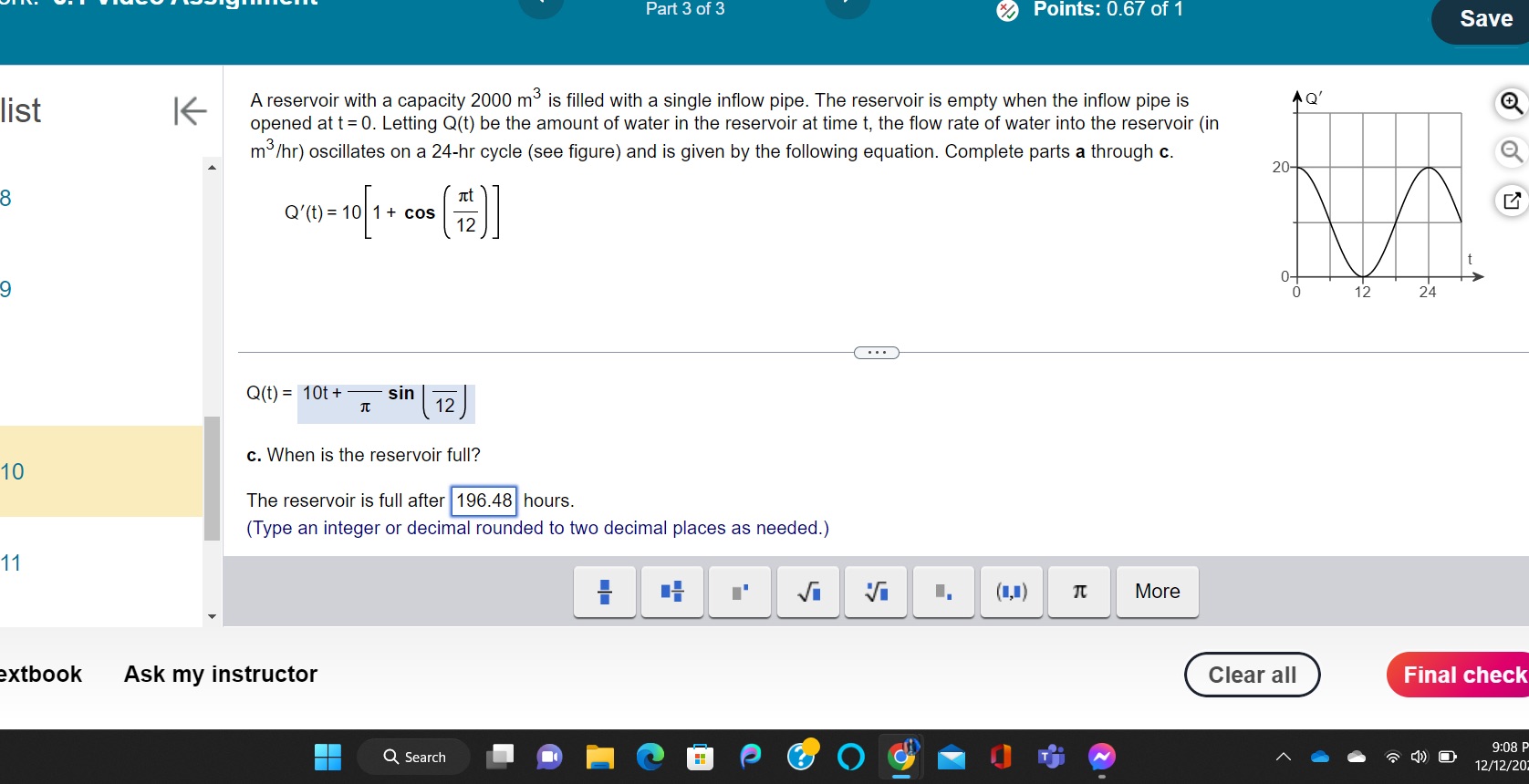 Please Answer Qn C Part 3 of 3 Points: 0.67 of 1