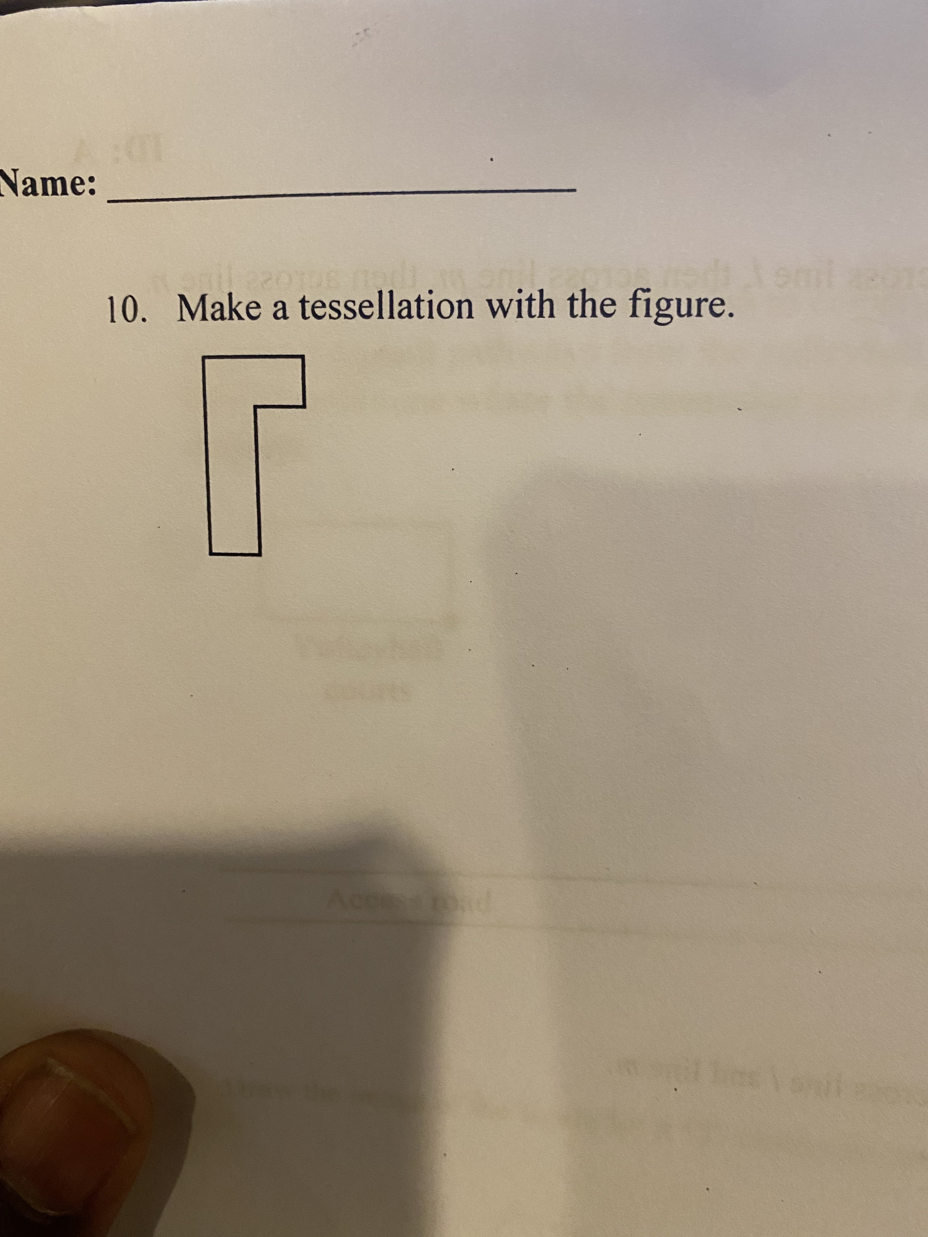 Please and explain Name: 10. Make a tessellation