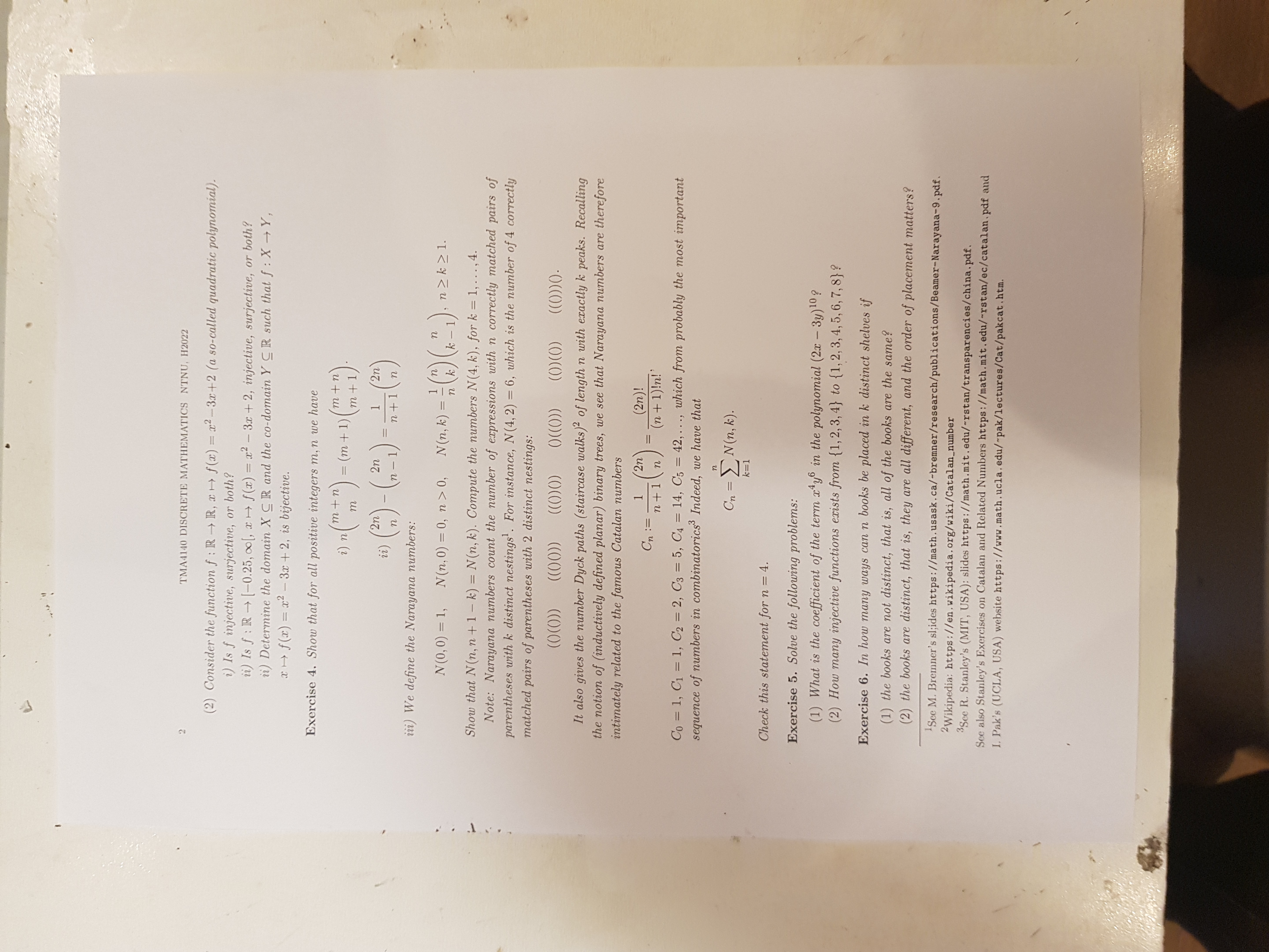 TMA4140 DISCRETE MATHEMATICS NTNU, H2022 (2)