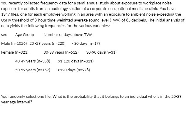 You recently collected frequency data for a