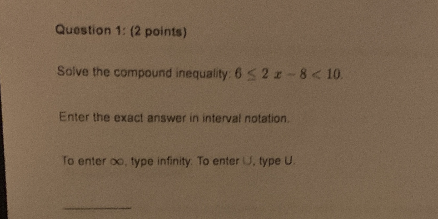 Question 1: (2 points) Solve the compound