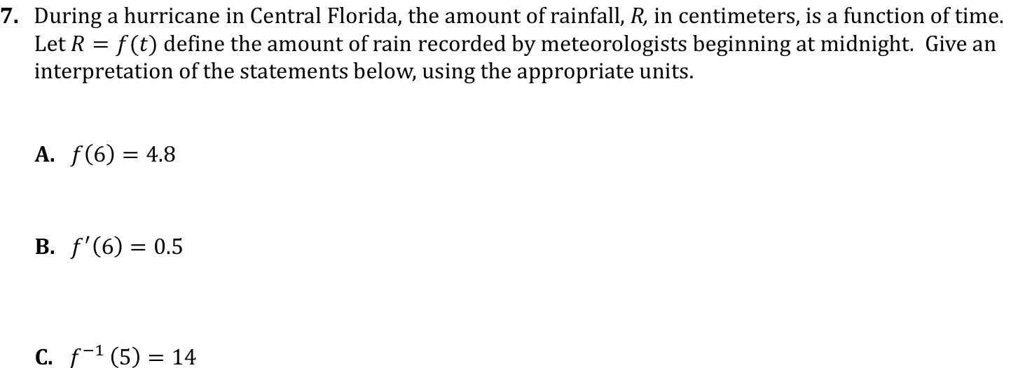 7. During a hurricane in Central Florida, the