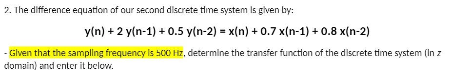 2. The difference equation of our second discrete