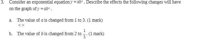 3. Consider an exponential equation y = ab* .