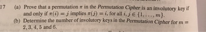 17 (a) Prove that a permutation # in the