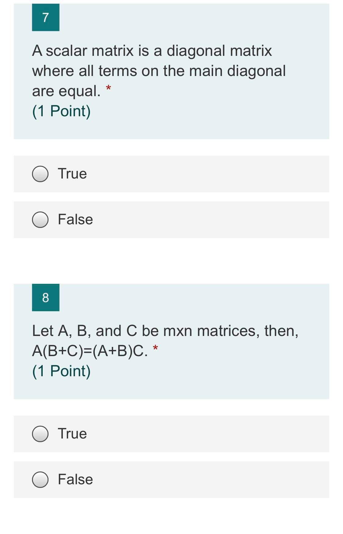 only True or False. PROVIDE necessary brief