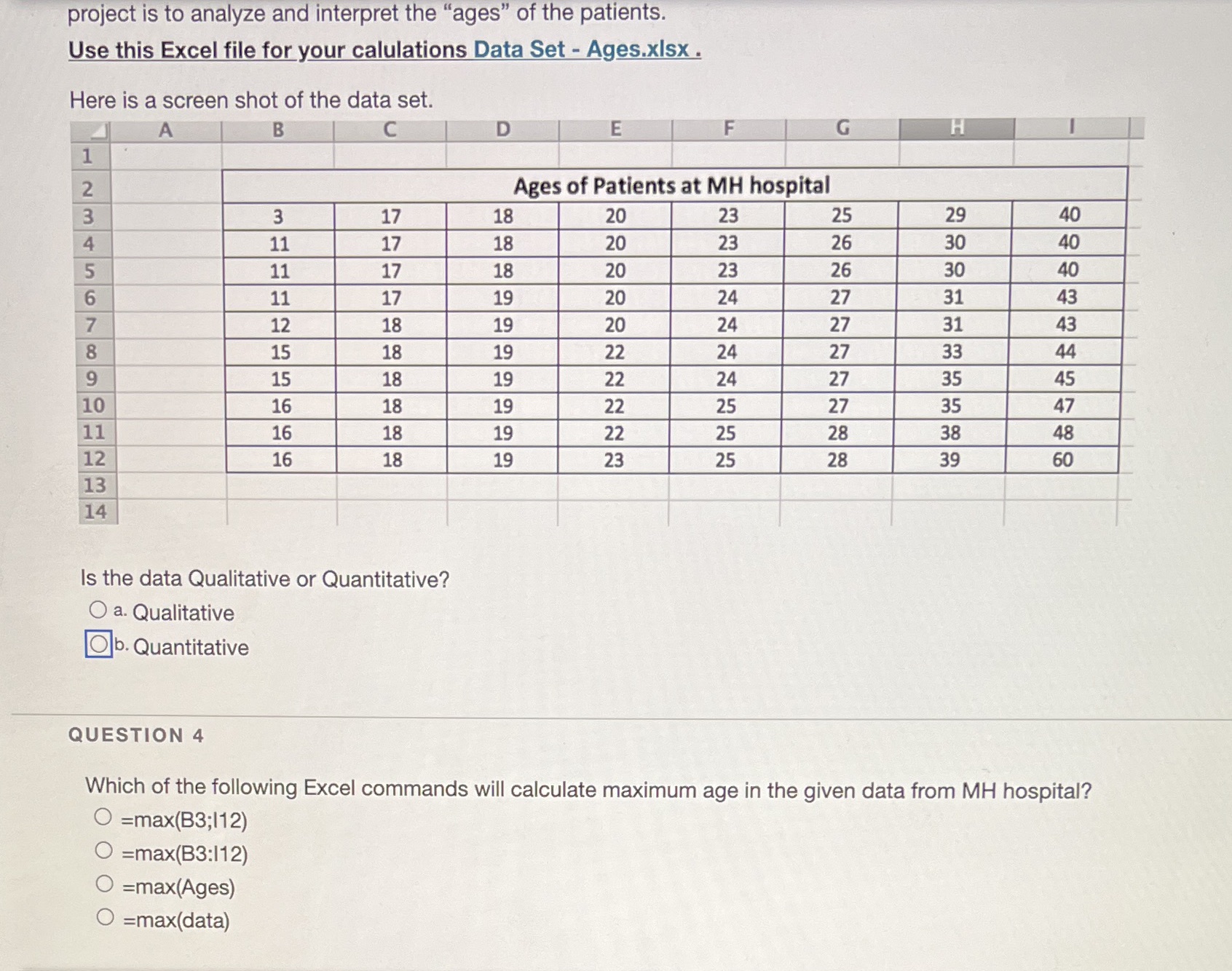 project is to analyze and interpret the "ages" of