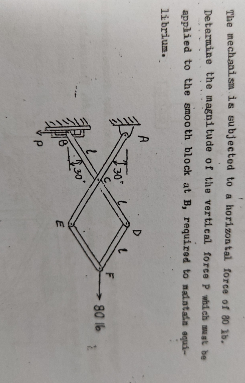 I can't solve it The mechanism is subjected to a