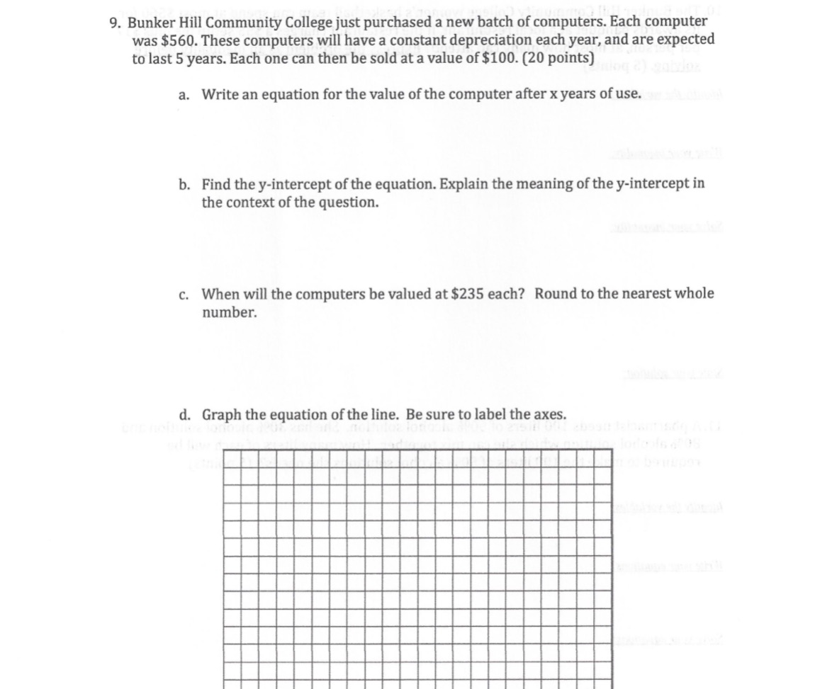 9. Bunker Hill Community College just purchased a