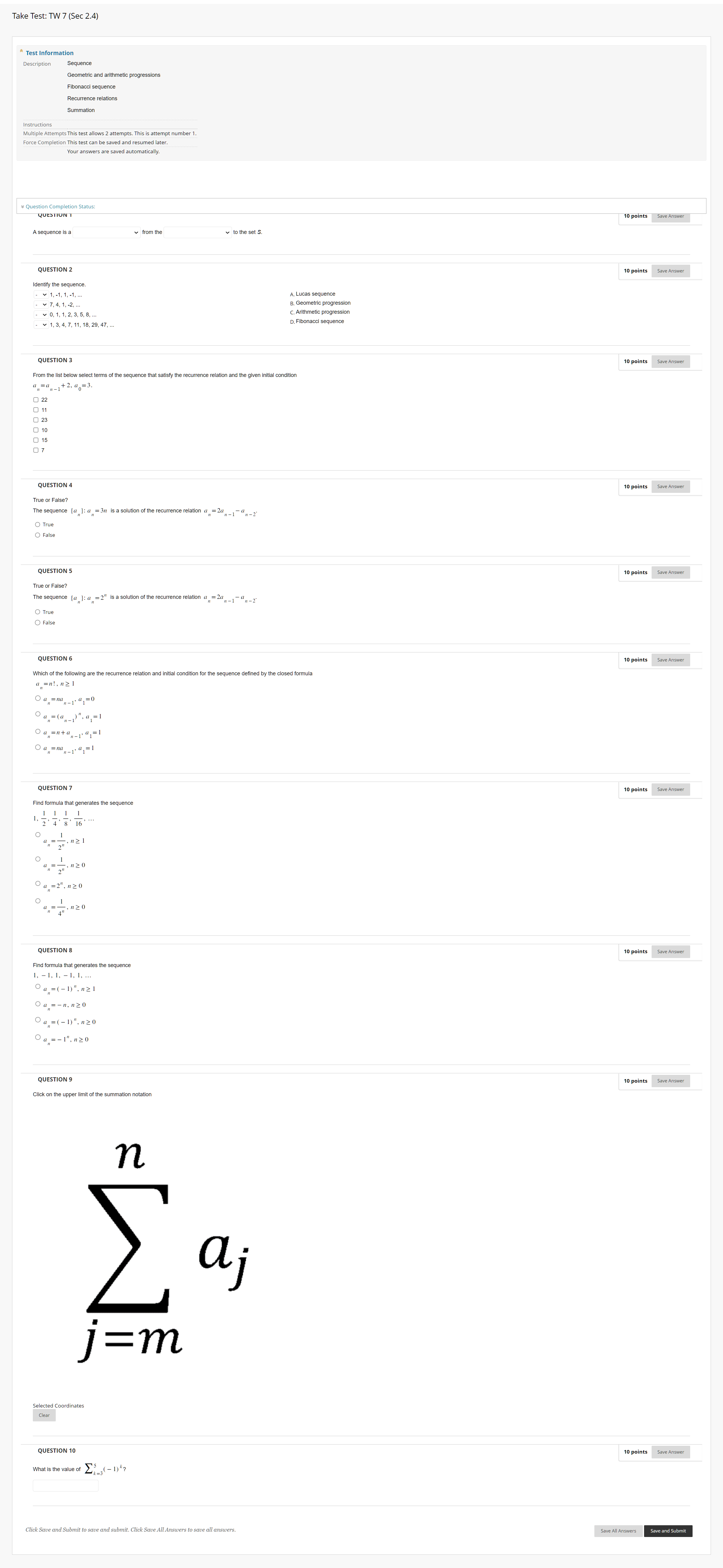 Note: Please Solve All The Problems. Take Test: