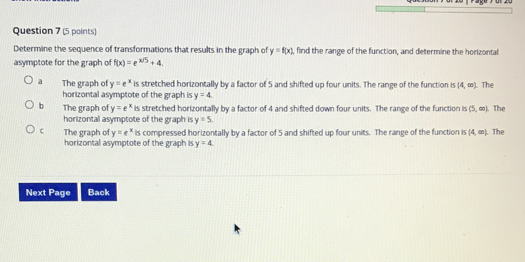 Question 7 (5 points) Determine the sequence of