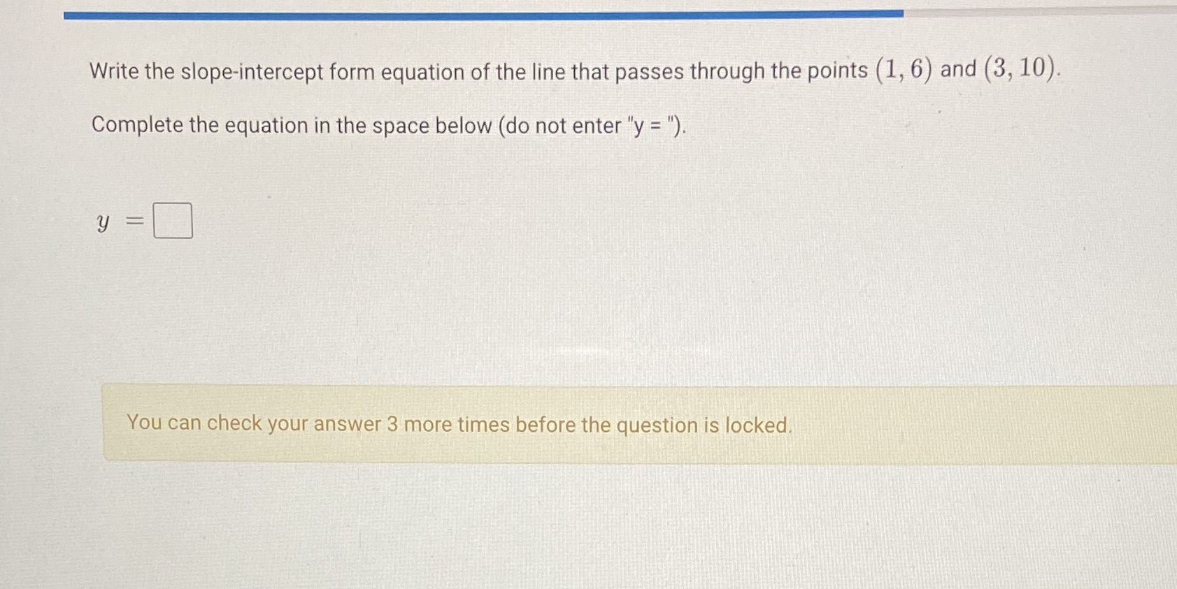 Write the slope-intercept form equation of the