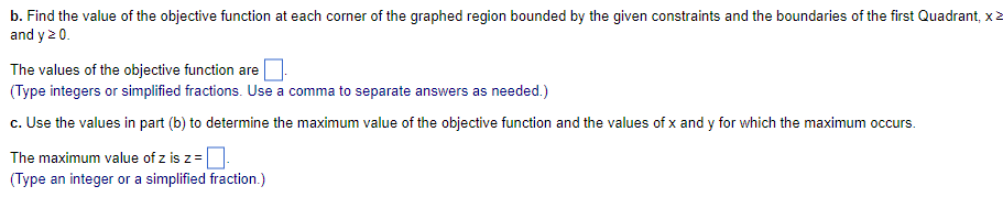 An objective function and a system of linear