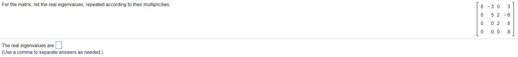 Q1: Find the characteristic polynomial of the