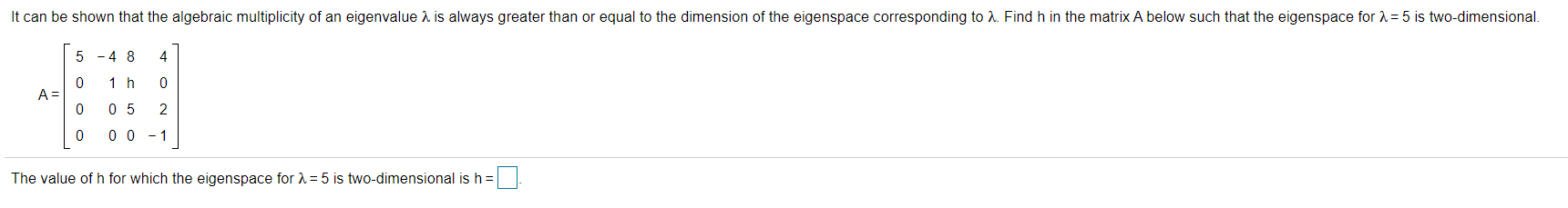 Q1: Find the characteristic polynomial of the