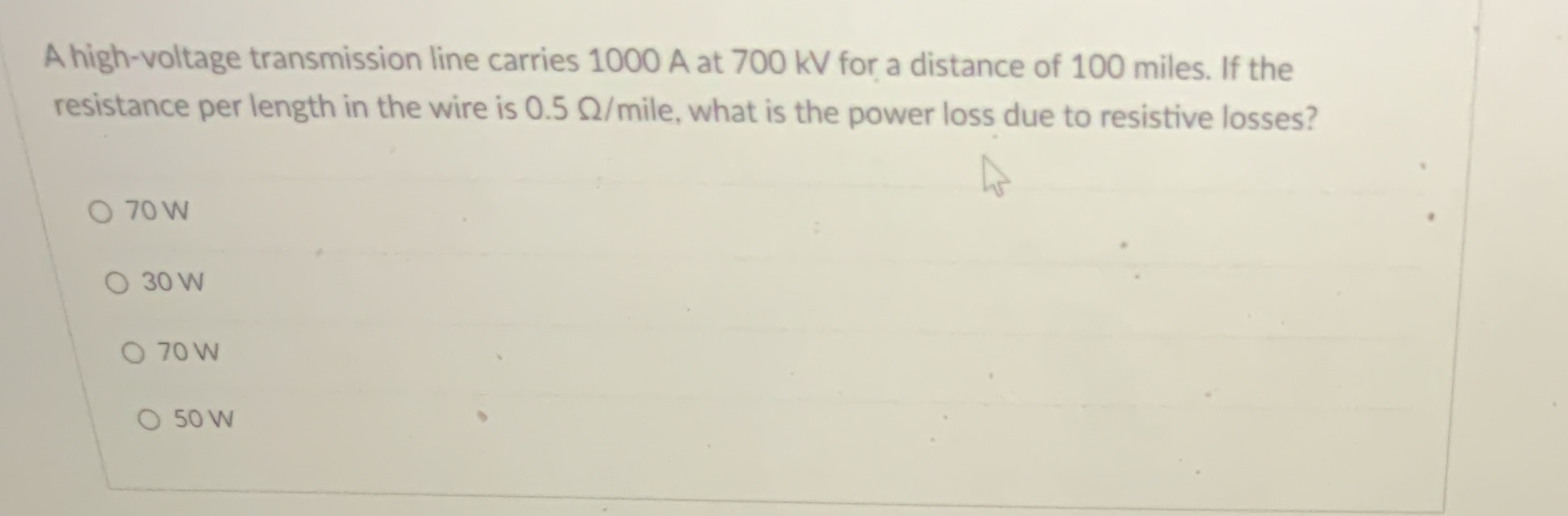 4 A high-voltage transmission line carries 1000 A