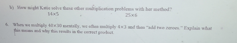 just 6 b) How might Katie solve these other