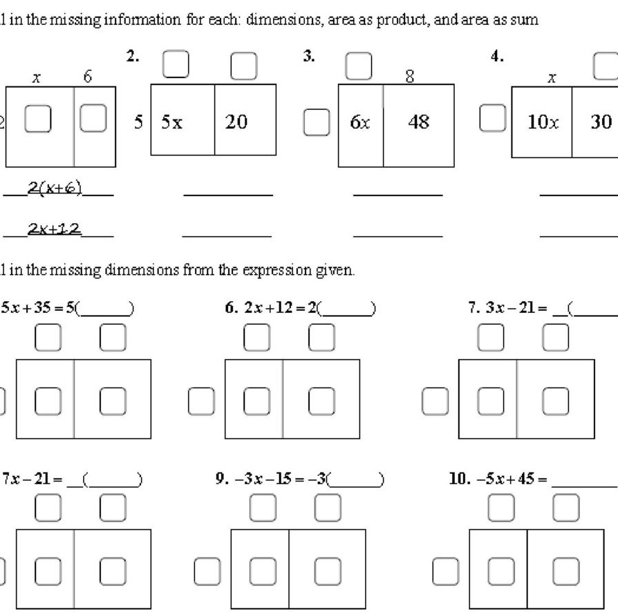1 in the missing information for each: