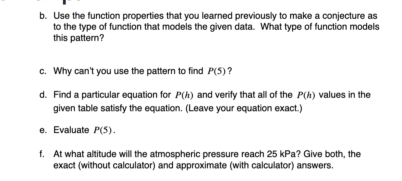 Use your knowledge of function patterns to answer