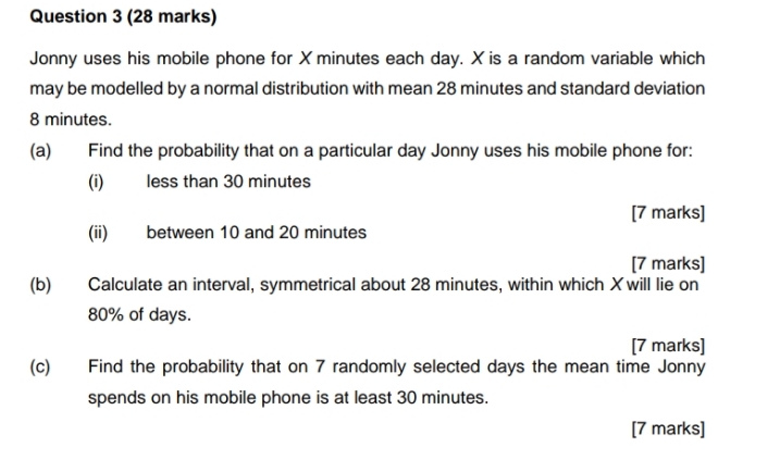 Engineering mathematics questions Question 3 (28