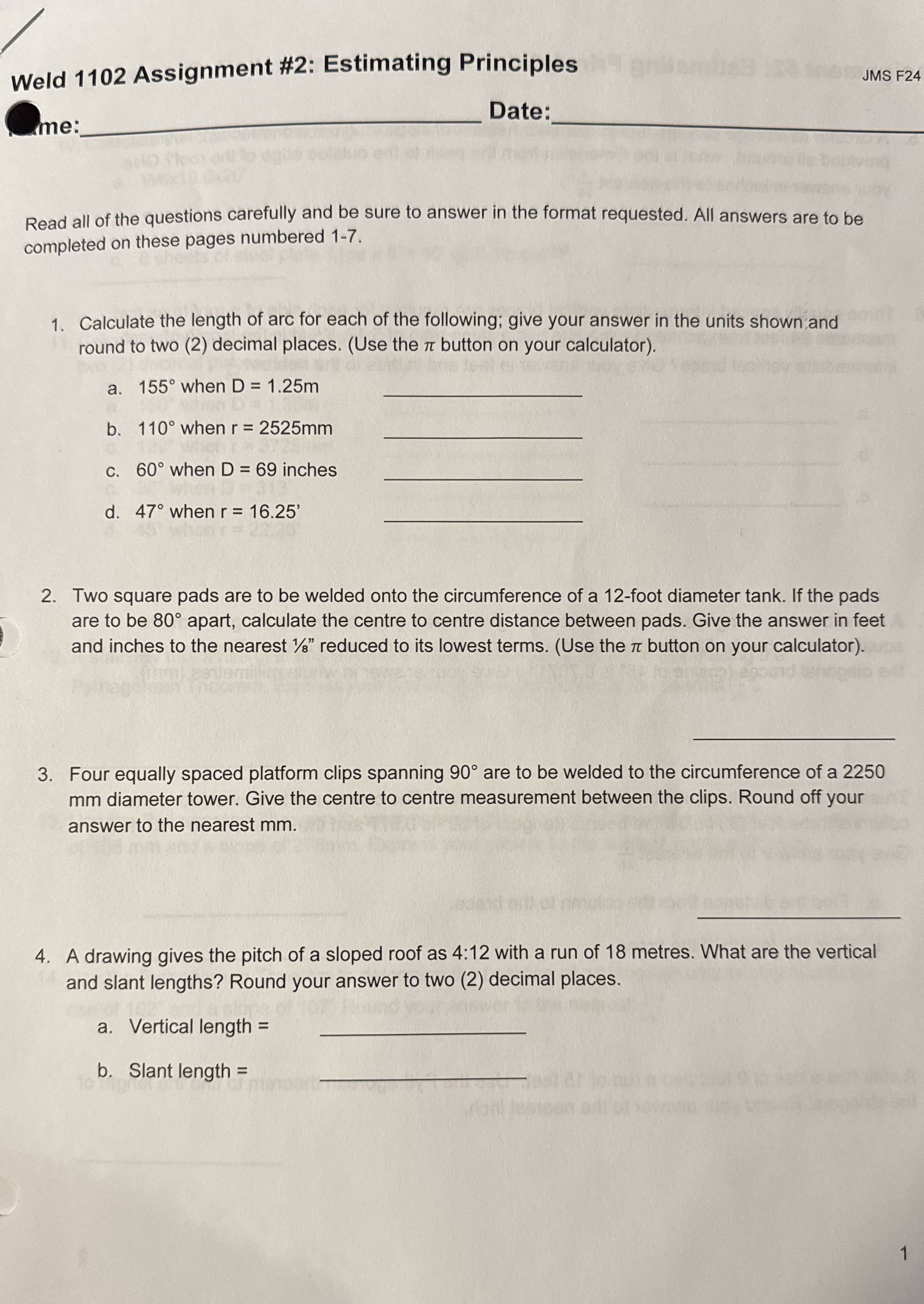 v weld 1102 Assign @ - Date: L e W ment #2:
