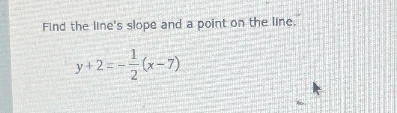 Find the line's slope and a point on the