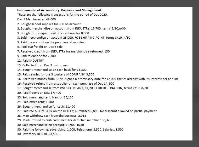 SOLVE THE FOLLOWING WITH A COMPLETE SOLUTION. 1.