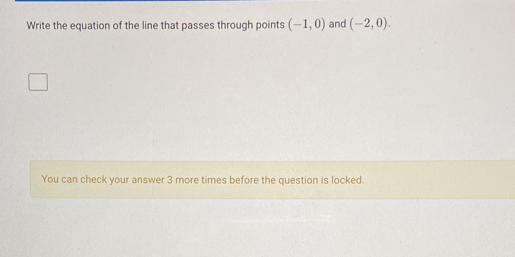 Write the equation of the line that passes