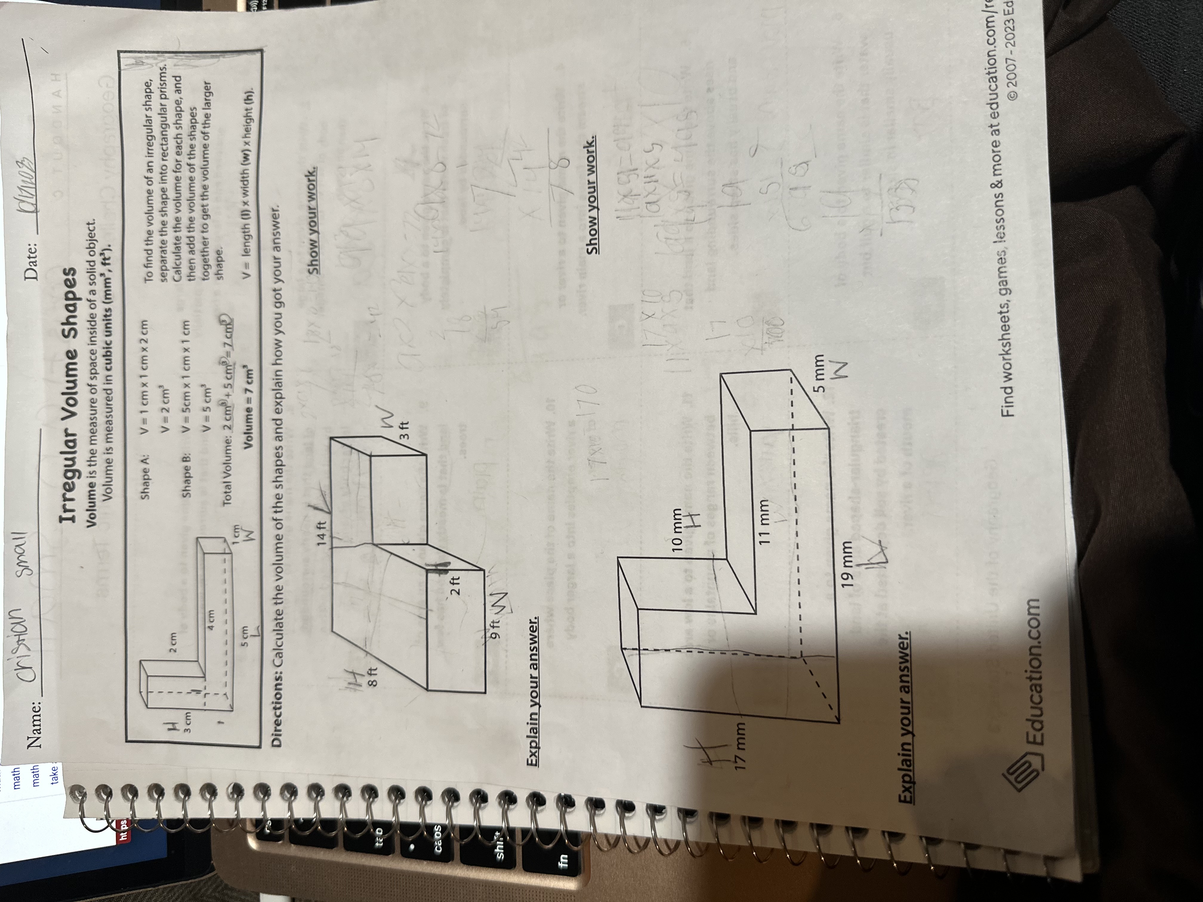 math math Name: Cristian small Date: take