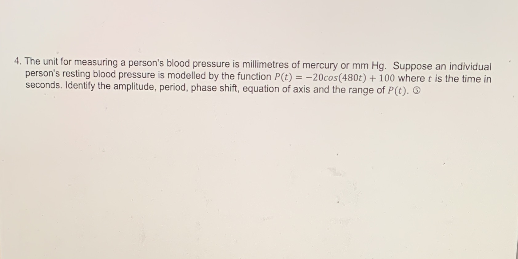 4. The unit for measuring a person's blood