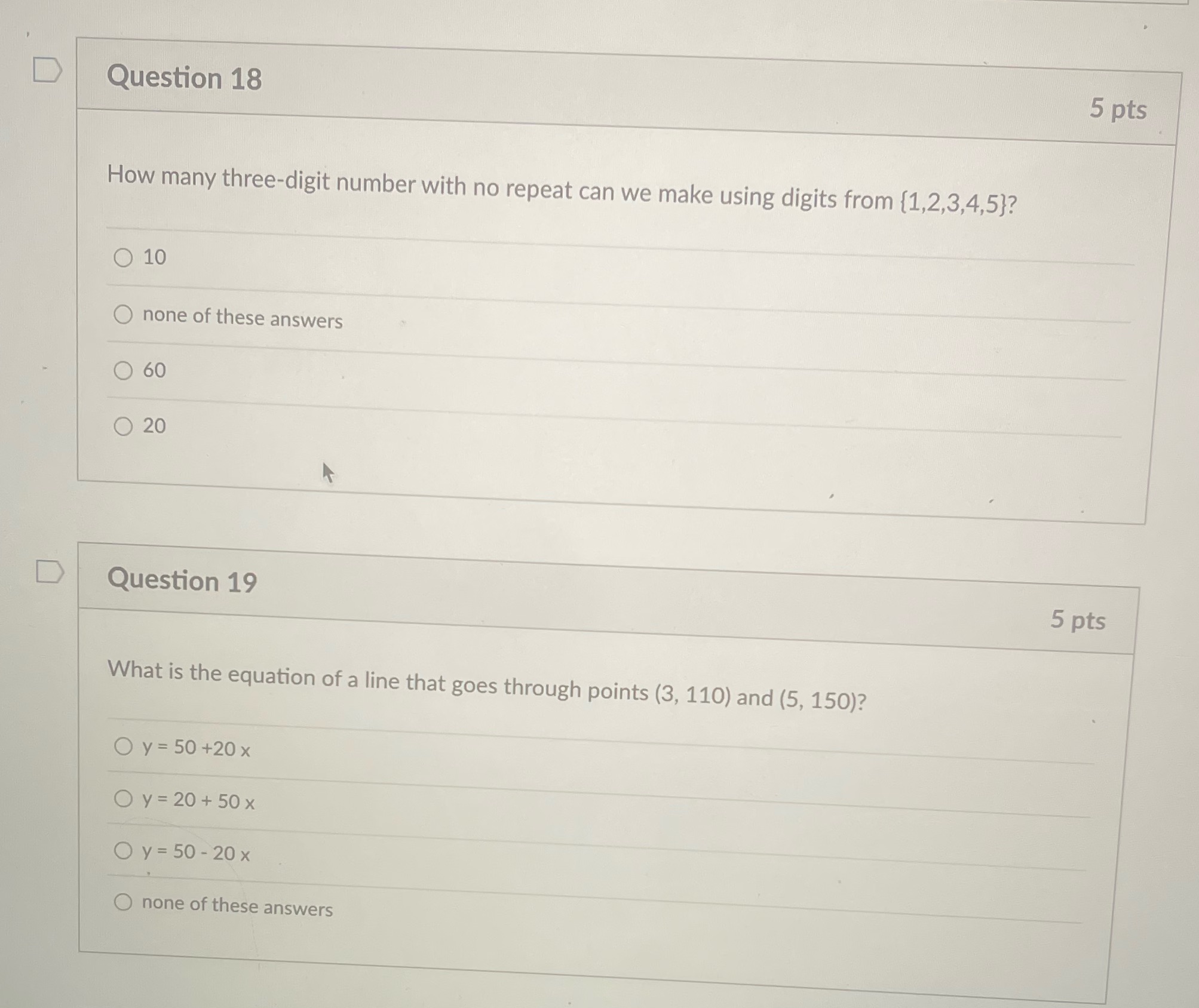 D Question 18 5 pts How many three-digit number