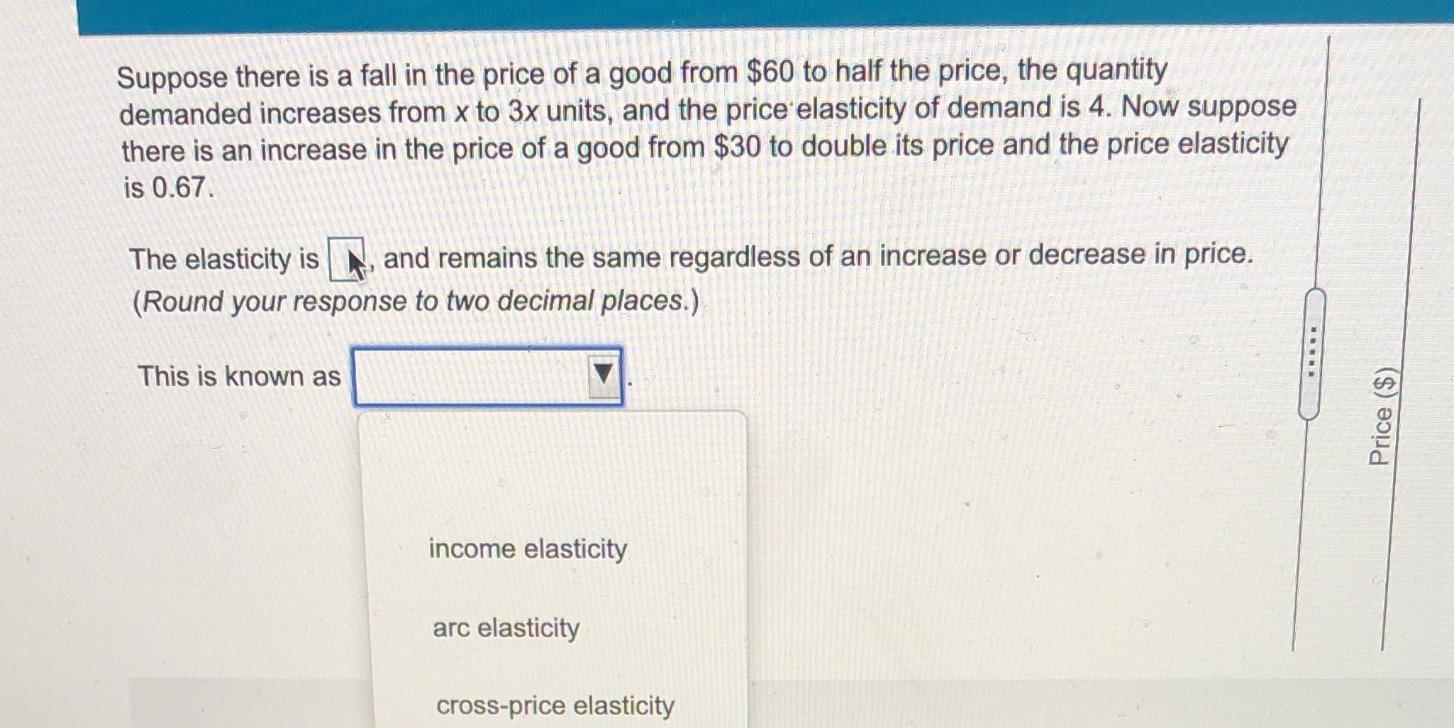 What is the elasticity and what kind of
