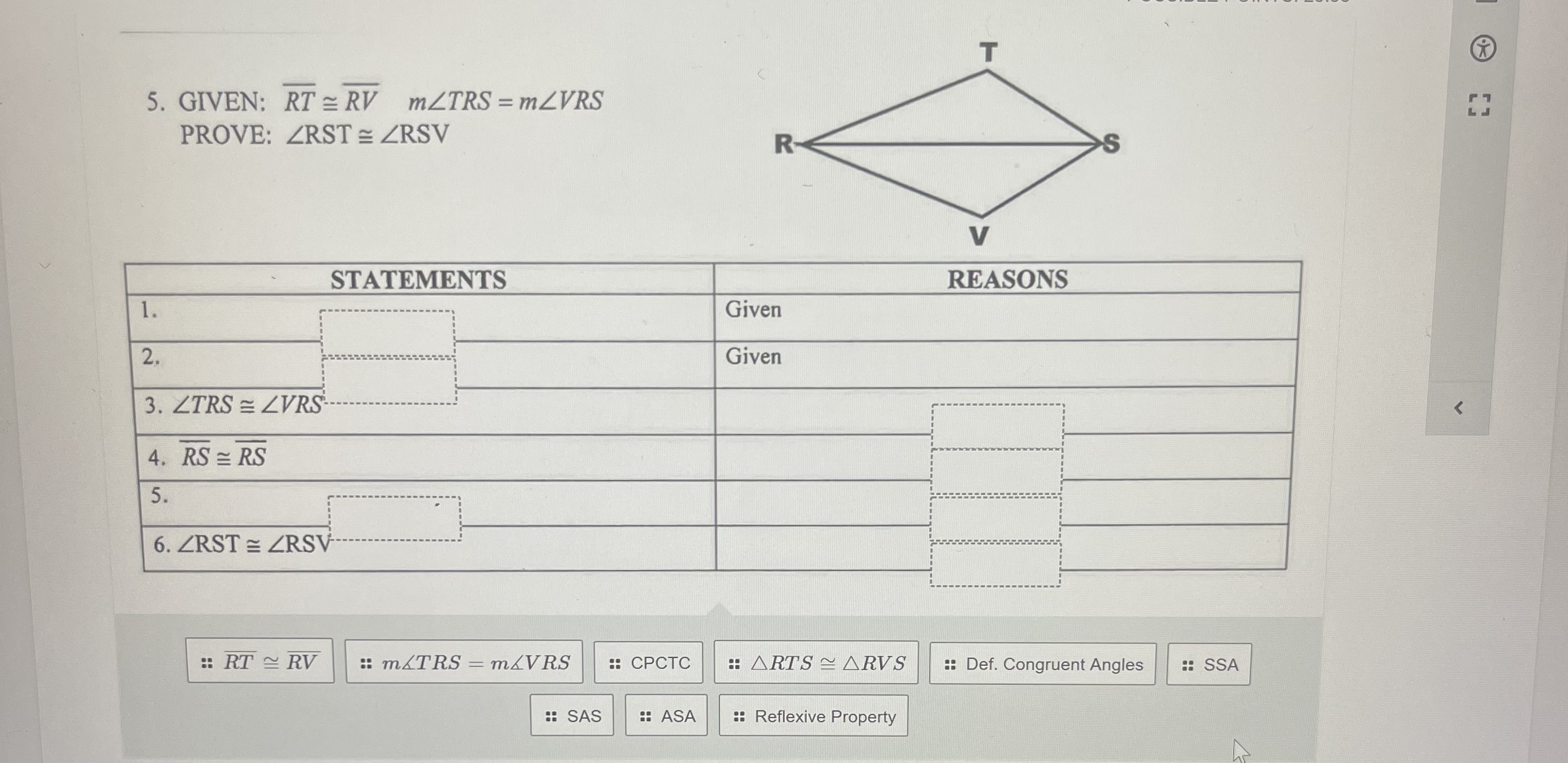 X M 4. GIVEN: JK = ML ZJKL = LMLK PROVE: JL = MK
