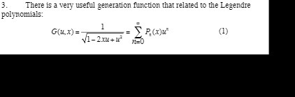 3. There is a very useful generation function