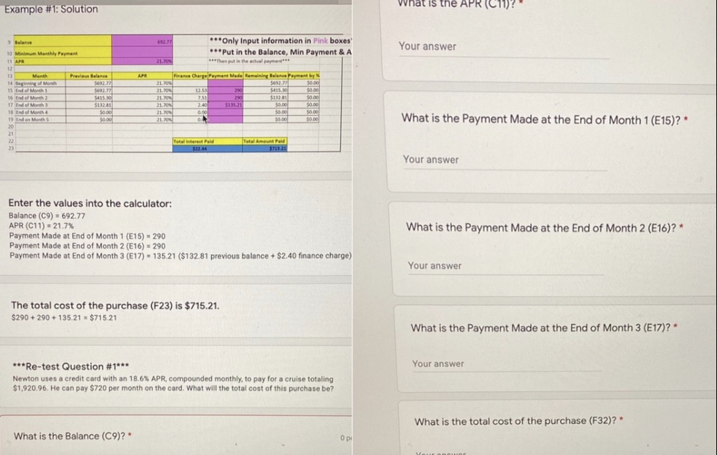 Example #1: Solution What is the APR (C11)? (92.7