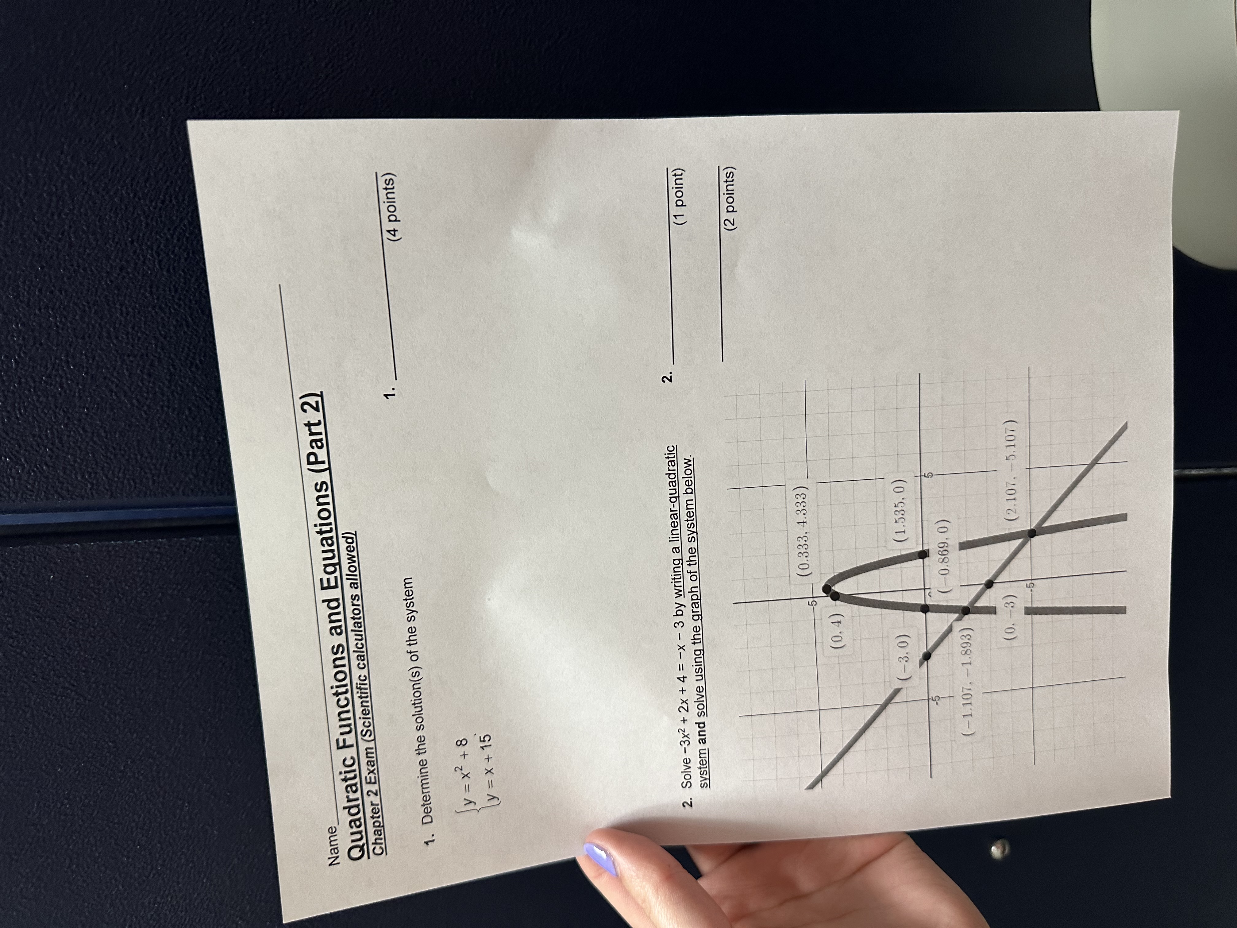 Name Quadratic Functions and Equations (Part 2)