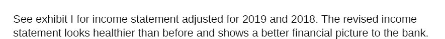 See exhibit I for income statement adjusted for