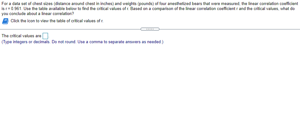 For a data set of chest sizes (distance around