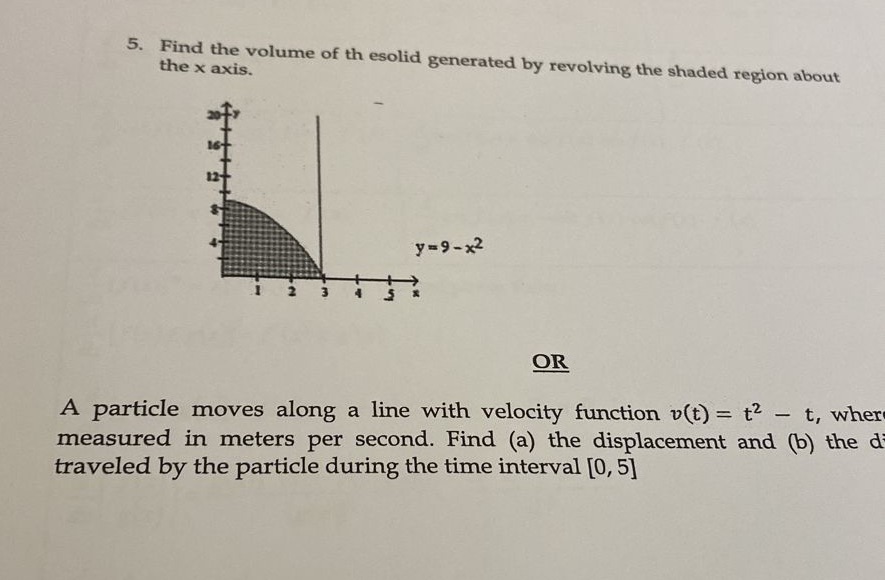 Please solve this question the x axis. 5. Find