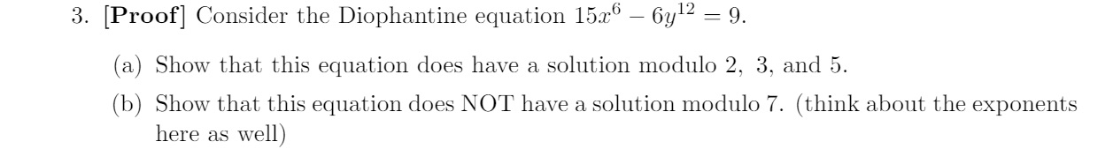 3. [Proof] Consider the Diophantine equation