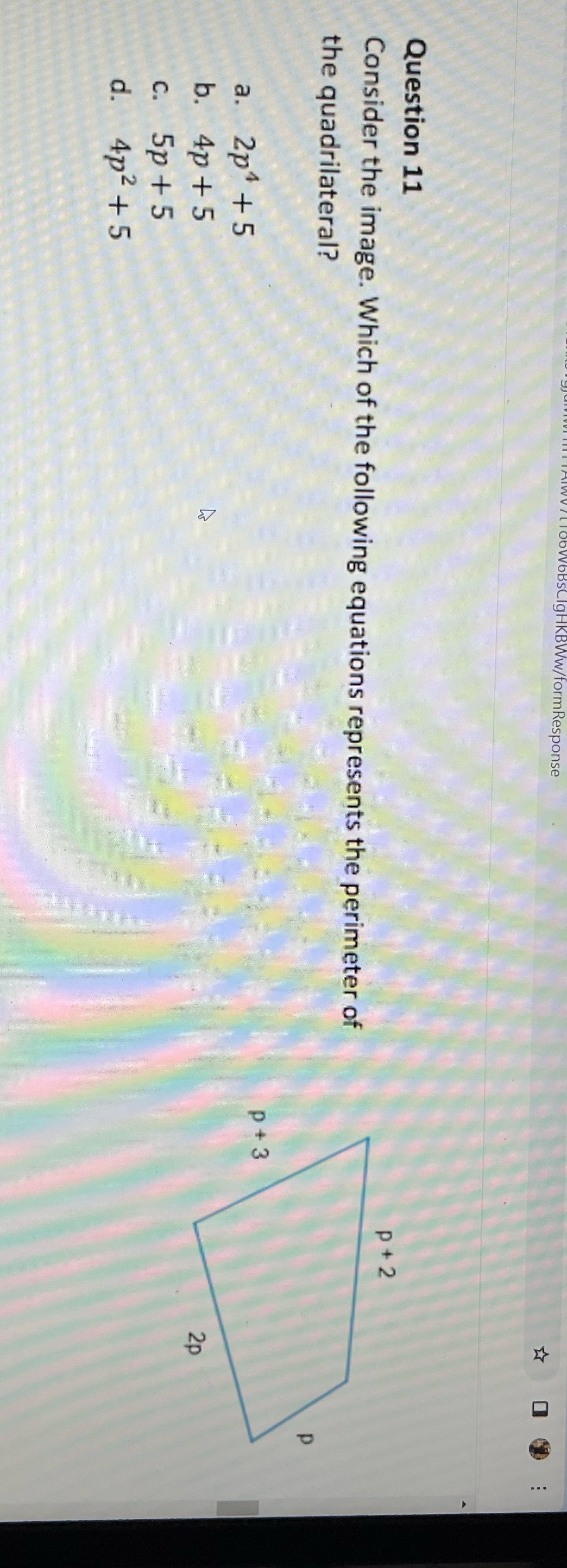 v/form Response Question 11 P + 2 Consider the