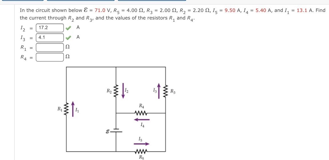 In the circuit shown below 8 = 71.0 V, R5 = 4.00