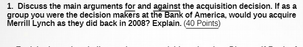 1. Discuss the main arguments for and against the
