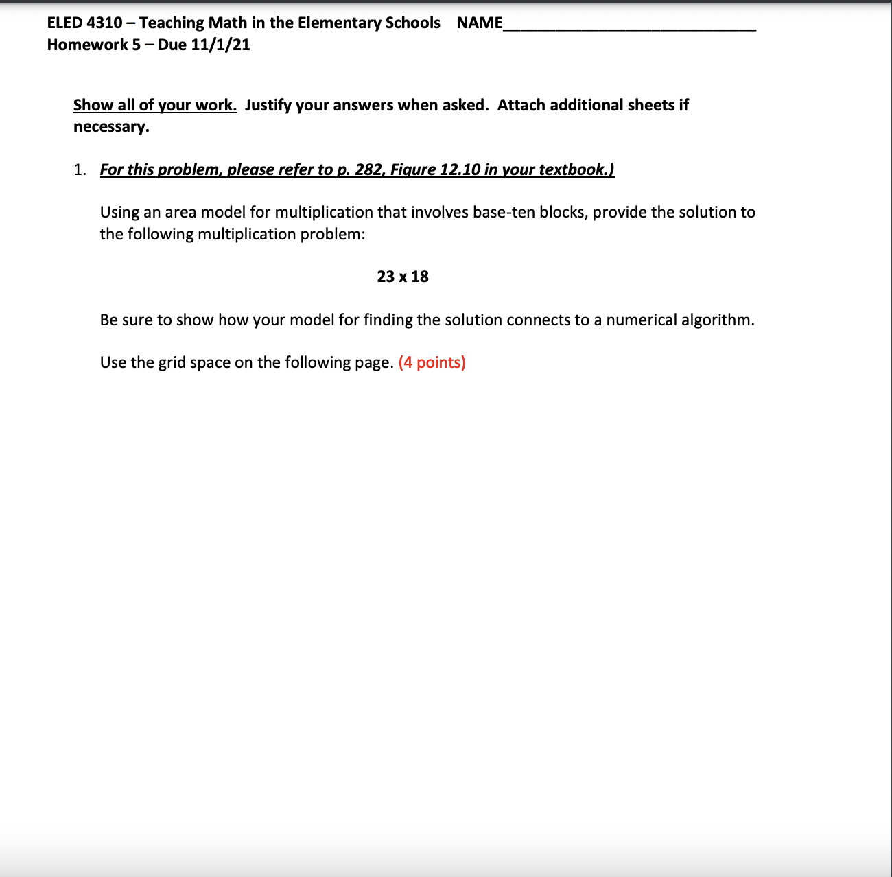 ELED 4310 - Teaching Math in the Elementary