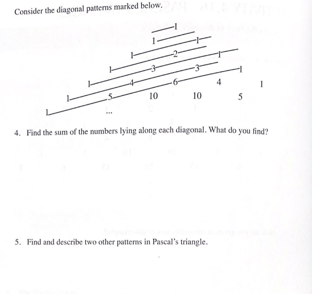 help needed. i 2 l i 3 3 1 l 4 6 4 l I 5 10 10 5