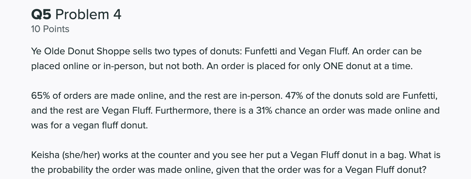 05 Problem 4 10 Points Ye Olde Donut Shoppe sells