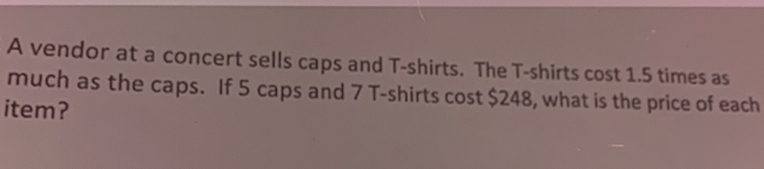 A vendor at a concert sells caps and T-shirts.