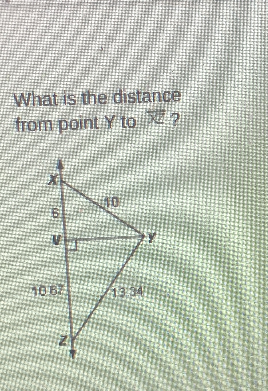 What is the distance from point Y to * ? 10.67