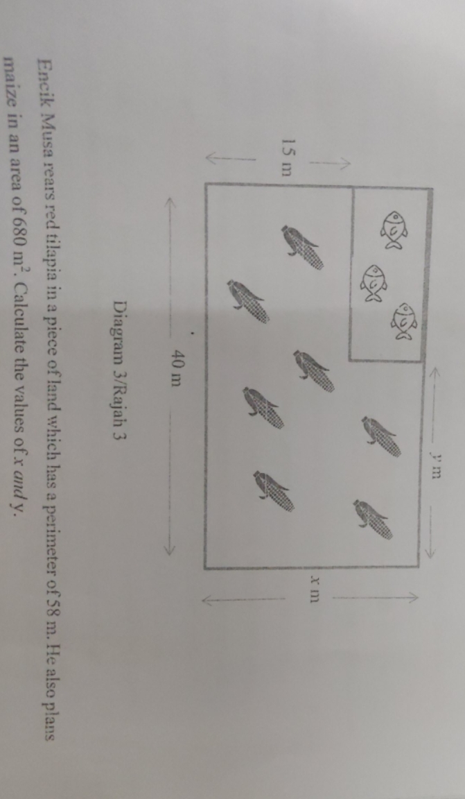 Please help me with this question ym V C x m 15 m